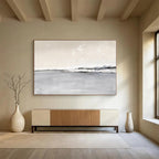 “Monochrome Coastal Horizon” Landscape Painting On Canvas DKS245