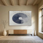 “Textured Circular Composition” Mixed - Media Abstract Artwork DKS211