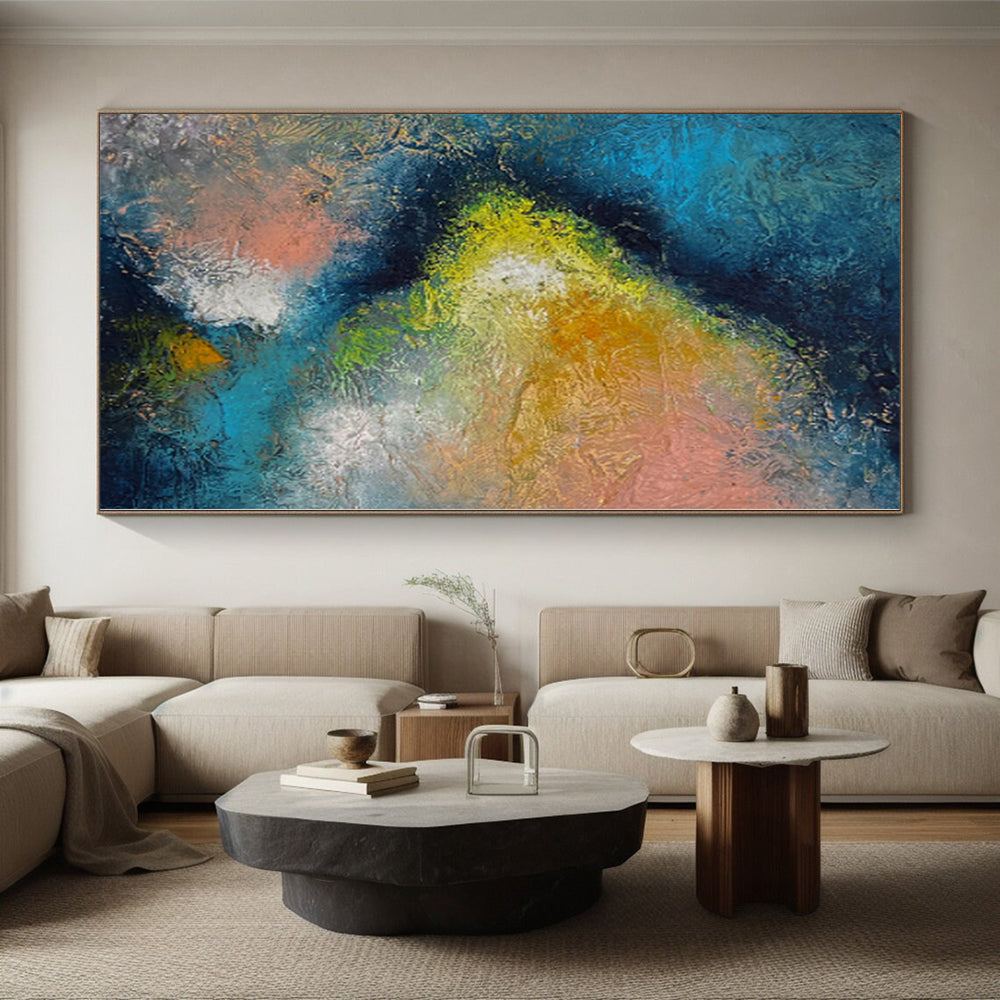 “Cosmic Abstract Burst” - Celestial Abstract Painting On Canvas PS0057