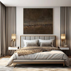 Deep Brown Crackled, "Ancient Earth" – Textured Abstract Painting On Canvas PS0946