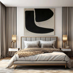 Black and White with Bold Curved Forms "Monochrome Flow" Abstract Painting On Canvas PS1106