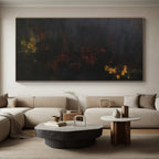 “Dark - Toned Abstract Subtle Lights” - Mysterious Abstract Painting On Canvas PS0354