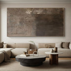 “Brown Monochrome Textured” - Brown Abstract Textured Painting On Canvas PS0549