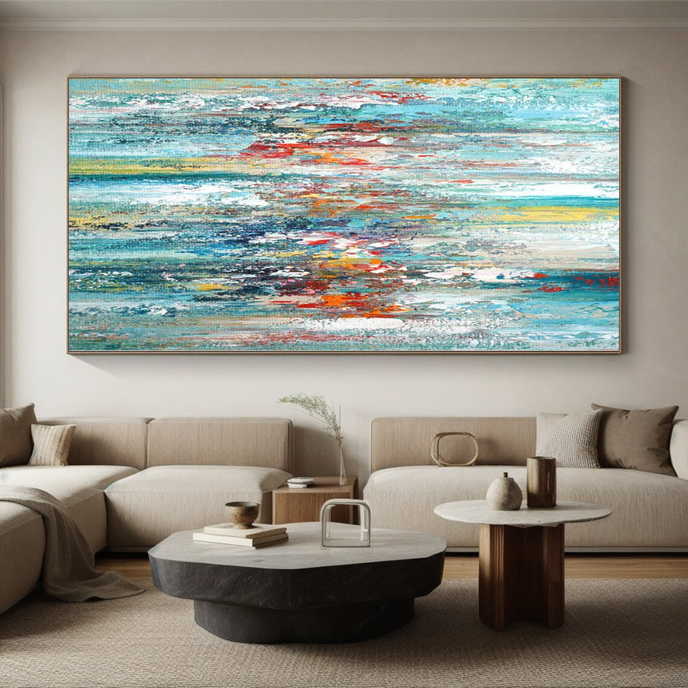 “Colorful Vertical Abstract Strokes” - Expressive Abstract Painting On Canvas PS0284