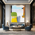 “Colorful Abstract Collage” - Abstract Mixed Media Painting On Canvas PT2376