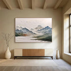 “3D Textured Mountain Range” - Sculptural Landscape Painting On Canvas DKS462