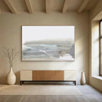 “Minimalist Gray and Beige Abstract Landscape” - Contemporary Landscape Painting On Canvas PT130
