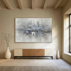 Misty Blue Waterscape - Ethereal Abstract Painting On Canvas DKS349