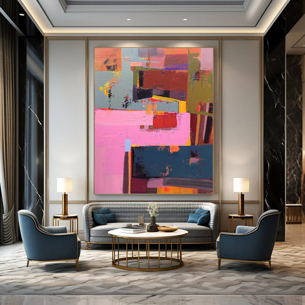 “Vibrant Color Blocks” - Cubist - Inspired Painting On Canvas DS032