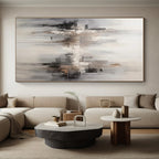 Grey & Beige Abstract Cityscape Painting On Canvas PS0830