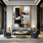 “Brown - Black Abstract” - Abstract Expressionist Painting On Canvas PT1330