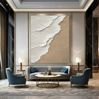 “Creamy Textures on Wood - Tone” - Neutral Hues, Layered Abstract Painting On Canvas PT1476