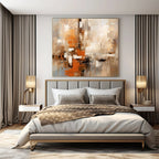 Earthy Tones with Abstract Layers "Earthy Mosaic" Abstract Painting On Canvas PS1258