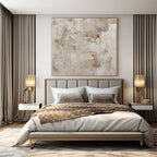 “Beige - Brown Textured Abstract” - Rustic Abstract Painting On Canvas PS0152