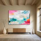 Vibrant Mixed - Color Abstract Painting On Canvas DKS063