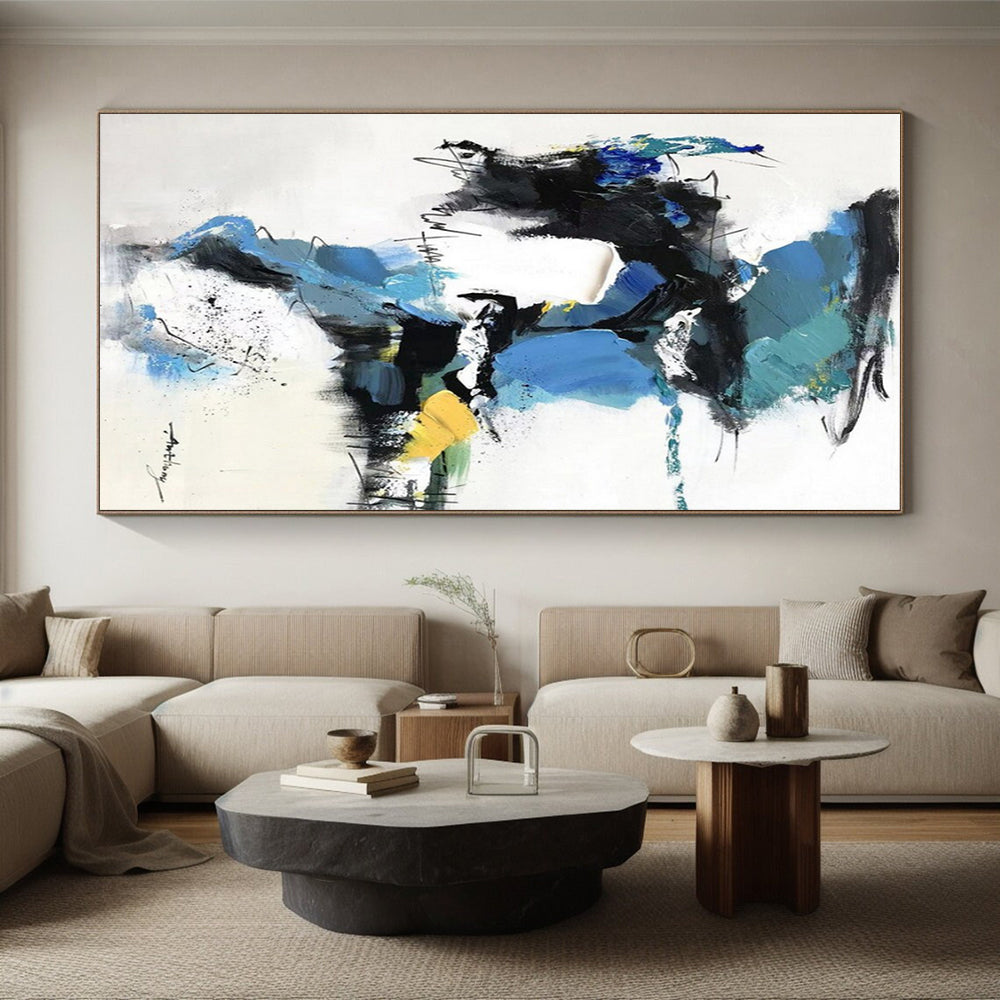 Blue - Color Fantasy - Mainly Blue, Black, Yellow, and Green - Abstract Expressionism PS0781