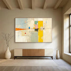 “Colorful Geometric Abstract” - Geometric Abstract Painting, Fits Creative Studio & Game Room DKS614