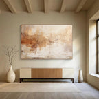 Warm Beige Abstract Textures - Expressive Abstract Painting On Canvas DKS330