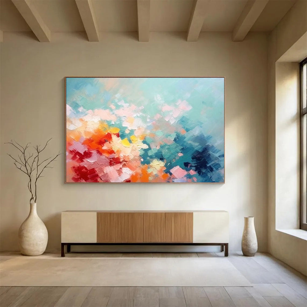 “Pastel Color Palette” - Impasto Abstract Painting On Canvas PT058