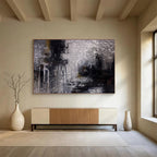 “Abstract Cityscape in Gray” - Abstract, Urban - Styled Painting On Canvas DKS009