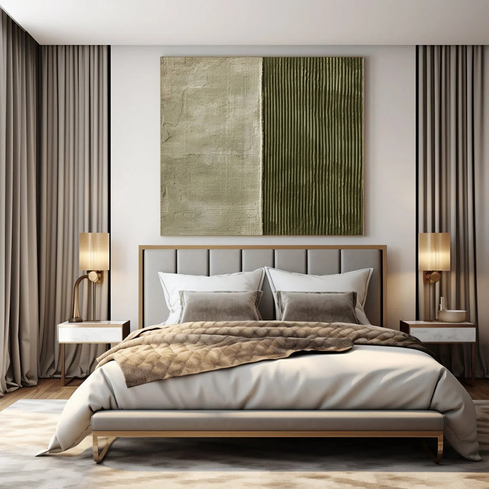 “Split Textured Neutrals” - Minimalist Abstract Painting On Canvas PS0218