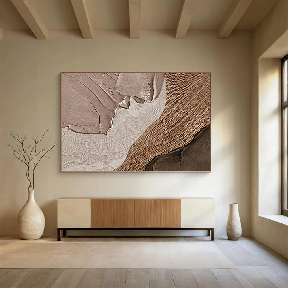 “Textured Earth Tones” - Abstract Landscape Painting On Canvas DKS467