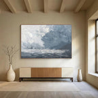 “Gray - Toned Stormy Seas” - Dramatic - Seaside Painting On Canvas PT1550