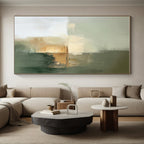 “Neutral Tones Abstract” - Green, Beige, Gray Abstract Minimalist Painting PS0770