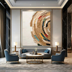 “Colorful Textured Swirl” - Impasto Abstract Painting On Canvas PT1118