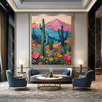 “Colorful Desert Impasto” - Post - Impressionist - Inspired Landscape Painting On Canvas PT1402