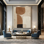 “Neutral Geometric Abstract” - Contemporary, Abstract Painting On Canvas PT1494