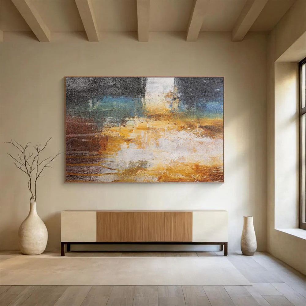 Muted Tones Abstract Landscape Painting On Canvas DKS012