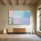 “Pastel Color Blocks” - Soft Abstract Painting On Canvas DKS481