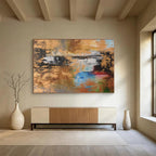Gold - Accented Colorful Abstract Painting On Canvas DKS019