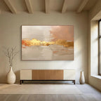 “Blush and Gold Abstract Textures” - Textured Abstract Painting, Fits Bedroom & Dressing Room DKS617