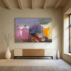 “Colorful Abstract Shapes” - Vivid Color “Vibrant Mosaic” Painting On Canvas PT1622