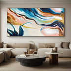 “Colorful Flowing Abstract” - Abstract Impasto Painting On Canvas PS0033