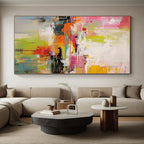 “Rainbow Abstract Energy” - Multicolor Abstract Expressionist Painting On Canvas PS0697