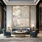 “Neutral - Toned Cracked Abstract” - Textured Abstract Painting On Canvas PT1251