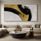 “Bold Black and Gold Abstract” - Modern Abstract Painting On Canvas PS0039