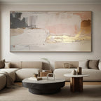 “Pink - Beige - Gold Abstract” - Soft Abstract Painting On Canvas PS0092