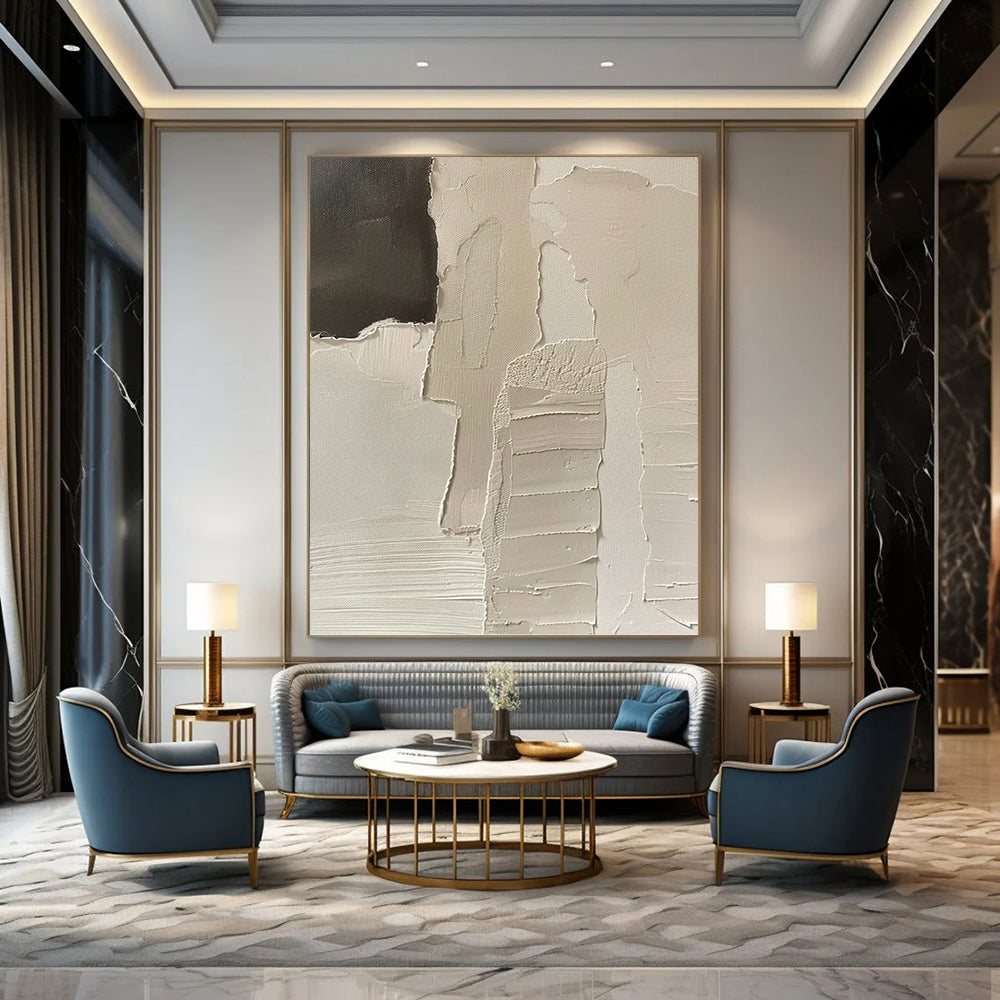 “Neutral Textured Layers” - Minimalist Abstract Painting On Canvas PT1162