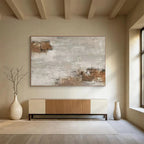 “Cracked Gray - Brown Wall” - Earthy Tones “Timeworn Wall” Painting On Canvas PT1626