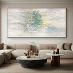 “Soft Yellow - Green Floral Abstract” - Impressionistic Floral Painting On Canvas PS0304