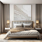“White Textured Abstract” - Subtle Abstract Painting On Canvas PS0172