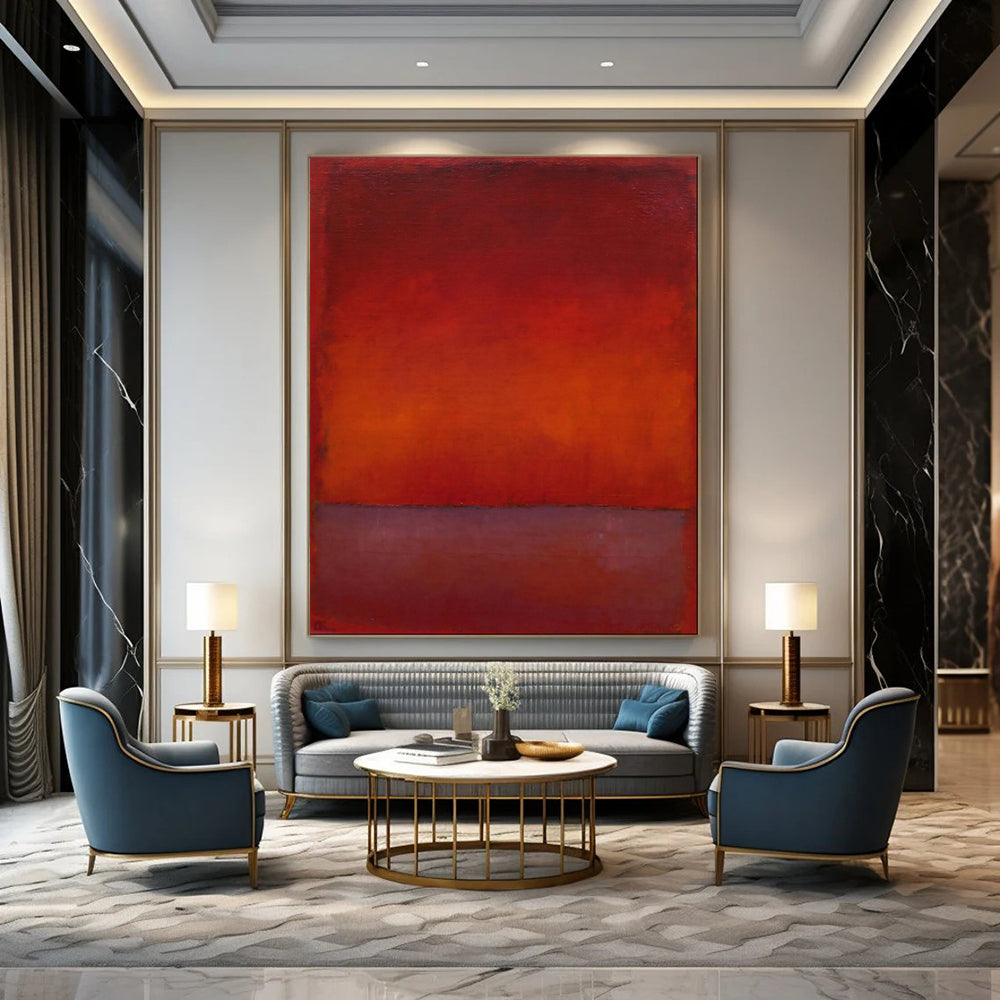 “Red - Orange Gradient Abstract” - Color - Field Painting On Canvas PT1946