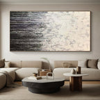 “Gray Drip Gradient” - Gray, Black, White Abstract Drip Painting On Canvas PS0566