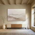 “Neutral Textured Landscape” - Minimalist Sculptural Painting On Canvas DKS465