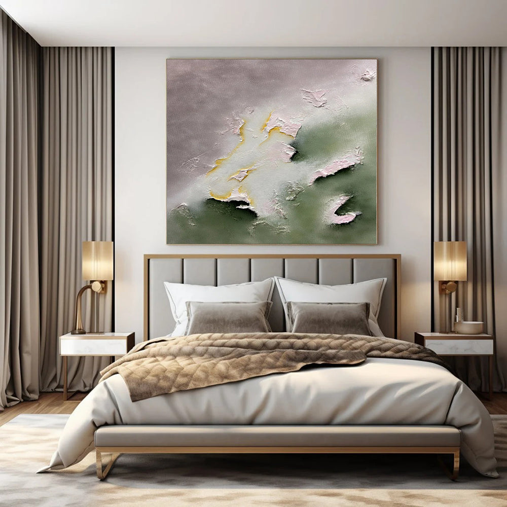 Muted Tones with Raised Accents - Subtle 3D Abstract Painting On Canvas PS1225