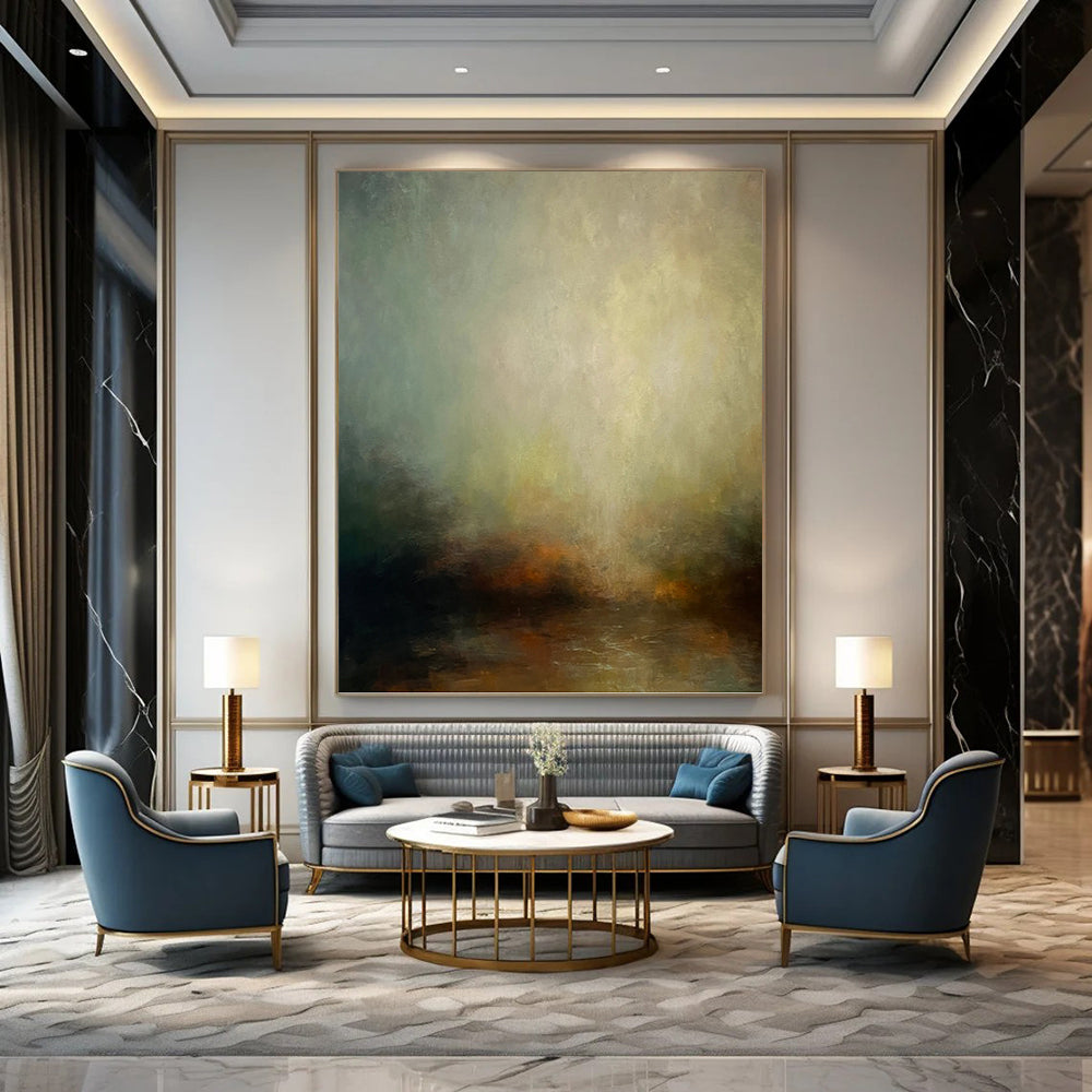 “Muted Tonal Abstract 2” - Serene, Gradient - Hued Painting On Canvas PT1535